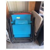 Assortment of outdoor chairs, including a large zero gravity chair