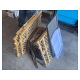 Small pet carrier, three safety gates, and two boot drying pans