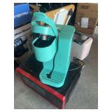 Keurig coffee maker, lap desk, microwave and another single serve coffee maker