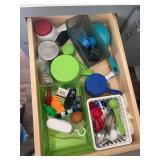 4 kitchen drawer contents - large variety of kitchen utensils