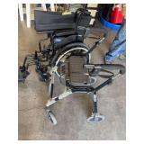 Walker with seat and Invacare wheelchair with feet