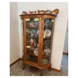 Double curved glass china hutch 14D x 40L x 66H