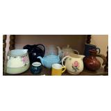 Pitchers of all kinds including hand painted