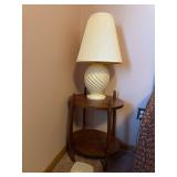 Pair of MCM side tables and matching table lamps