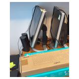 (2) 19” Dell monitors, two wireless  keyboards with mice and speakers  Monitors unknown