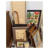 Wall art, sewing board, walking stick, etc