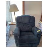 Lazy Boy rocker recliner with nickel finish floor lamp