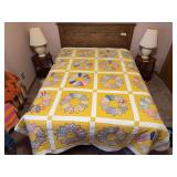 Quilt 77 x 94 dated 88 Machine pieced, hand quilted