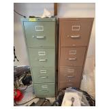 (2) four drawer metal file cabinets