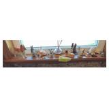 Animal figurines, sea shells, etc