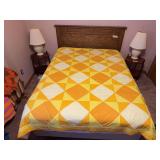Yellow block quilt  88 x 90