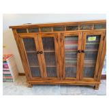 14D x 49L x 42H bookcase w slate accents and glass front NO CONTENTS!