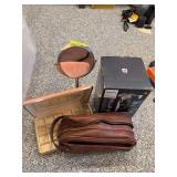 Shaving mirror, attache, Philips Norelc shaver, jewelry box