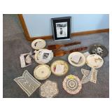 Doilies, collector plates, wall art