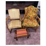 Rocker, arm chair and ottoman