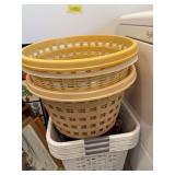 Many laundry baskets