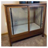 Antique oak store display case, full glass 24D x 43L x 42H