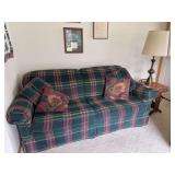 Hide a bed loveseat and side table with lamp