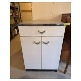 Vintage metal kitchen cabinet with single drawer and double doors 20D x 24L x 36H