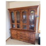 2 door glass hutch 17D x 66L x 76H