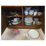 Noritake China set in Silvester pattern, with silverware-check all pics (Bring boxes to pack)