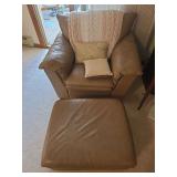 Leather chair with foot rest