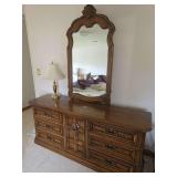 Dresser includes lamp