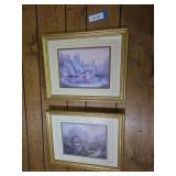 Pair of framed House Design art 16x13