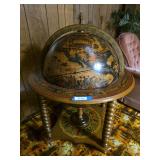 Vintage Italian globe (36') bar cart-features an old- world map design on the exterior and serves as a hidden liquor cabinet or drink storage. Check all pictures