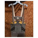German Children's suede leather Lederhosen shorts with adjustable suspenders.