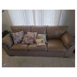 Leather couch-90' with pillows
