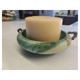 Roseville Pottery Pinecone Console Bowl (Model 354-6).  Pattern: Features the iconic Pinecone design in a green glaze