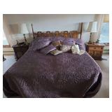 Adjustable bed with headboard (80'), two nightstands and lamps (Bring help to move)