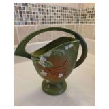 Roseville pottery basket from the 'Snowberry' line, introduced in 1947