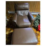 Brown chair with matching ottoman