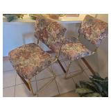 Two flower print chairs-seat is 24'high