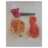 Extension cords and blower