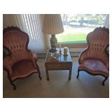 Pair of Kimball Furniture Reproductions Victorian parlor chairs