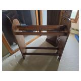 Farmhouse country oak blanket or quilt stand