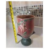 Roseville pottery vase from the Columbine line, which was introduced in 1941. Pattern/Line: Columbine, featuring a stylized floral motif