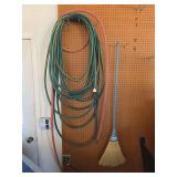 Garden hoses and broom