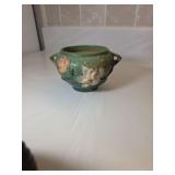 Roseville Pottery ewer vase from the Snowberry line, produced in the United States during the mid-20th century. Pattern/Line: Snowberry, featuring a floral motif of white berries and green leaves on b