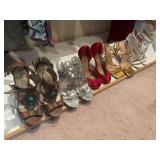Five pairs of ladies high heels, approximately size 7 to 7 1/2
