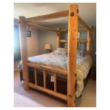 Handmade queen sized log bed frame - mattress not included, bring tools to disassemble and help to load!!