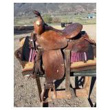 15” saddle Hereford brand circle Y Yoakum