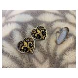 Sterling and opal ring plus Montana Silver Smith earrings