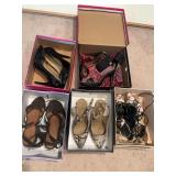 Five pairs of ladies high heels approximately 7 to 7 1/2