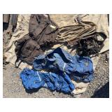 Neoprene pack saddle bags, storage bags for behind saddle, hobbles, rope