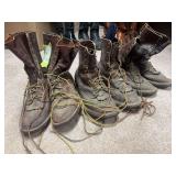 Three pair of whites lace ups, approximate size 11?