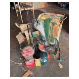 Coleman camp stove, lantern, red Coleman lantern, grill sticks